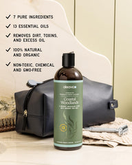 Aleavia Coastal Woodlands ingredients close-up—organic oils and sea kelp nourish skin.