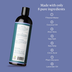 Aleavia Lavender Body Cleanse lather closeup shows rich foam and gentle cleansing