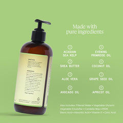 Aleavia lotion texture close-up emphasizing lightweight, non-sticky feel on skin.