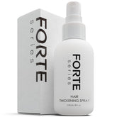Alex Costa Forte Series thickening spray bottle closeup shows instant volume boost for fine hair.
