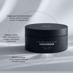 Alex Costa hair clay matte finish texture demonstrates natural, reworkable style without grease