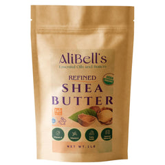 AliBell's refined shea butter block for rich, unscented hydration on dry skin