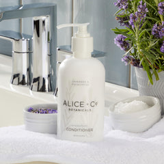Alice + Co. Lavender Eucalyptus conditioner label close-up for aroma