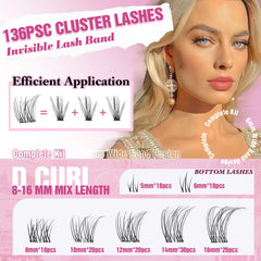 ALICE Lash Clusters Kit professional tweezers ensure precise placement for salon-like results.