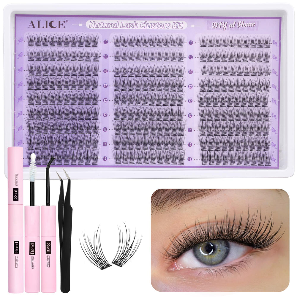 ALICE Natural Lash Clusters Kit box view for easy at-home use