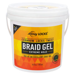 AllDay Locks Braid Gel Bucket hero shows extreme hold for braided styles