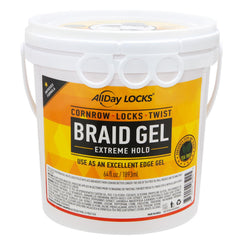 AllDay Locks Braid Gel Frizz-Tamed closeup demonstrates frizz control and sleek shine