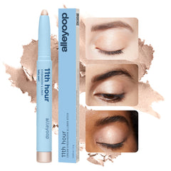 ALLEYOOP 11th Hour waterproof cream eyeshadow application closeup demonstrates crease-proof wear