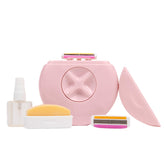 ALLEYOOP dusty pink travel razor compact for on-the-go touch ups and close shaving.