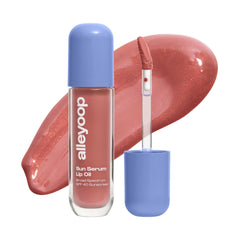 ALLEYOOP Sun Serum Lip Oil SPF 40 bottle pour showcases featherweight hydration and sun protection