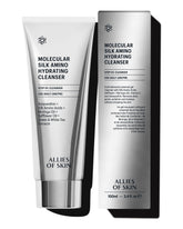 Allies of Skin Molecular Silk Amino Hydrating Cleanser bottle with silky lather for hydrated skin