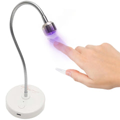 ALLKEM portable cordless gooseneck nail lamp base offers stable tabletop support for precise curing.