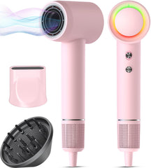 Alloom hair dryer pink body ready for fast drying with gentle ionic care.