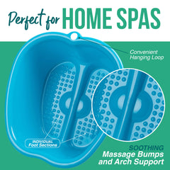 AllSett Health Foot Soaking Basin dots bottom close-up emphasizes massage-like surface for tired feet.