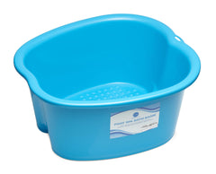 AllSett Health Foot Soaking Basin front view shows a spacious blue tub for comfortable at-home pedicures.