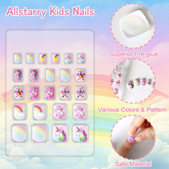 Allstarry Kids Press-On Nails with pre-applied adhesive enable quick, mess-free decorating.