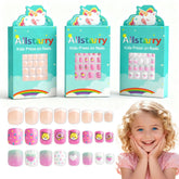 Allstarry kids press-on nails three-box set for mix-and-match fashion