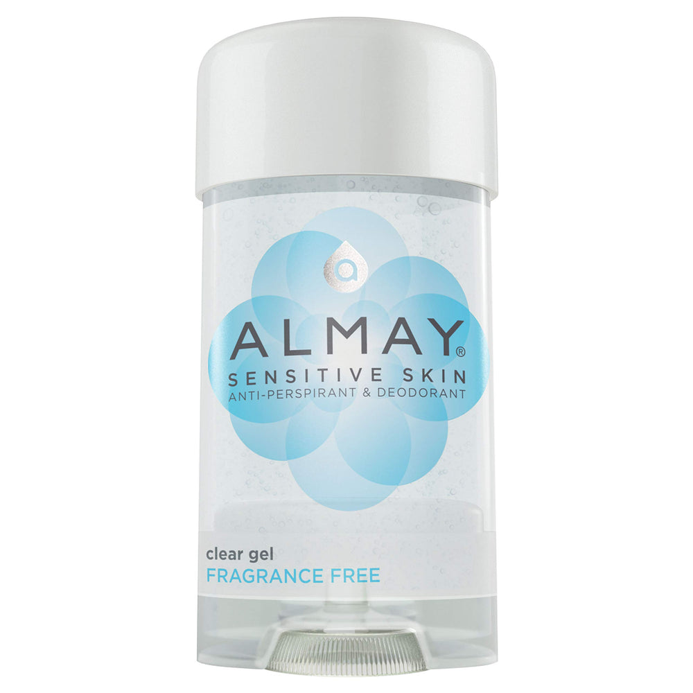 Almay fragrance-free clear gel anti-perspirant stick provides quick-dry protection for sensitive skin.