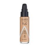 Almay Liquid Foundation bottle closeup highlighting long-wear formula