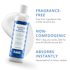Almond Clear texture close-up shows a non-greasy, silky finish for acne-prone skin