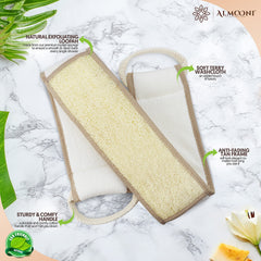 ALMOONI loofah back scrubber bendy-loofah contours to your back for exfoliation.