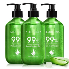 Aloderma Aloe Vera Gel pump bottle ready for easy daily hydration.