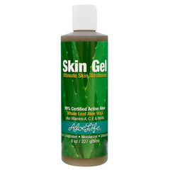 Aloe Life Skin Gel bottle applying whole-leaf aloe to moisturize skin