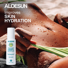 ALOESUN non-greasy finish after application on skin.