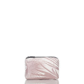 ALOHA Collection Mini Day Palms Pouch rose gold front view shows compact on-the-go organization