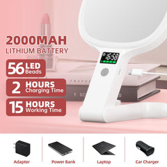 Alovely travel makeup mirror three-color light mode for warm-natural-cool environments.
