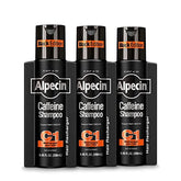 Alpecin Caffeine Shampoo C1 Black Edition bottle-front for energizing scalp care.