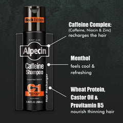 Alpecin Caffeine Shampoo C1 Black Edition pack-of-3 supports regular restocking.