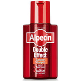 Alpecin Double Effect Shampoo bottle closeup for gentle dandruff care