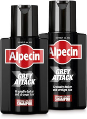 Alpecin Gray Attack bottle-pour demonstrates easy application for subtle gray coverage.