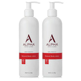 Alpha Skin Care Revitalizing Body Lotion bottle closeup for daily hydration