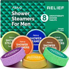 ALPLUG men's shower steamers 8-pack gift set for spa-like mornings.