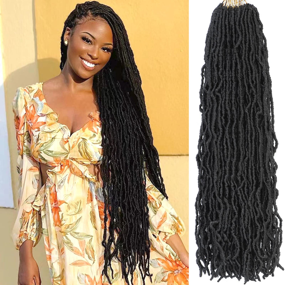 Alrence Faux Locs 30 inch pack7 full head look for protective styling.