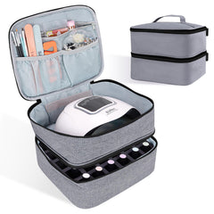 ALSLEA nail polish organizer top view highlighting compact, portable storage for up to 30 bottles
