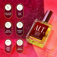 ALT. FRAGRANCES Cherry Smash bottle angle highlights layered sweetness for date nights.