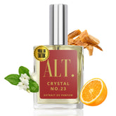 ALT Crystal No. 23 bottle close-up shows bold notes for all-day confidence.