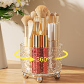 A-LuGei crystal-design makeup brush holder showing 360-degree access for easy selection