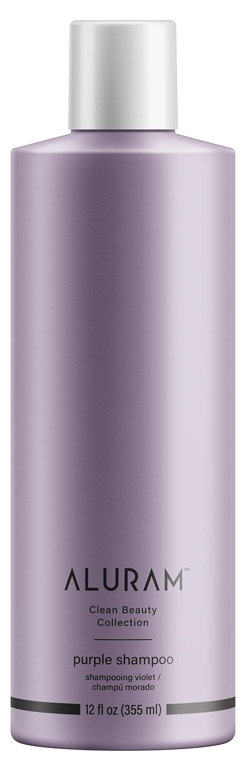 ALURAM Coconut Water Purple Shampoo bottle-front showing violet hue for brass banishing