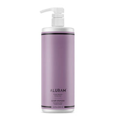 ALURAM Coconut Water Purple Shampoo bottle front highlights vibrant color and hydration for cool blonde tones.
