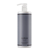 ALURAM Coconut Water Shampoo bottle pouring highlights hydration and shine
