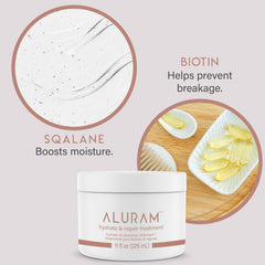 ALURAM Hydrate & Repair nourishes with fatty acids for moisture without weigh-down.