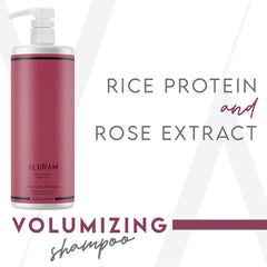 ALURAM Volumizing Shampoo close-up of creamy lather showing non-drying cleansing