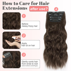 ALXNAN 4pcs clip-in set provides quick length boost
