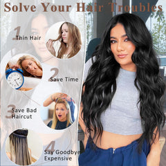 ALXNAN hair extensions in package with 4-pcs for versatile styling