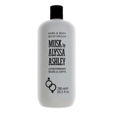 Alyssa Ashley Musk Body Lotion bottle ready for daily moisturizing and fragrance use
