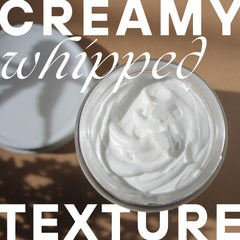 Amallow beef tallow face and body lotion in vanilla latte during application.